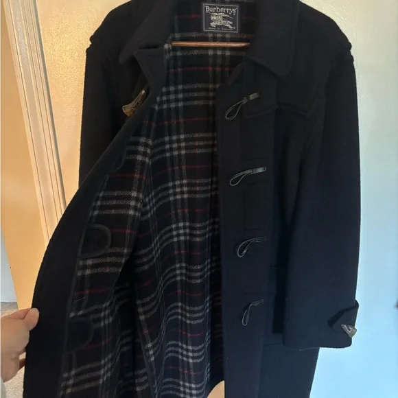 Burberry Black Men's Wool Over Coat